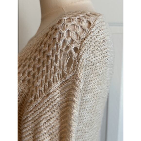 Vintage Y2K Mossimo Crochet Sweater Womens Size XS Ivory Open Knit Elena Gilbert - Picture 11 of 11